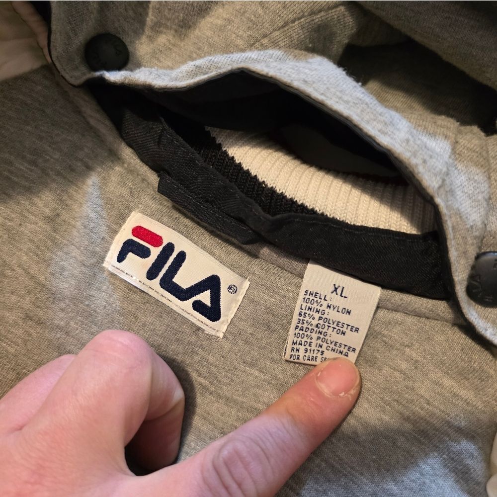 FILA Men's Black and White Hooded Jacket - Picture 4 of 6